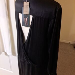 Staple Cross Back Silk Dress Black Sz 14 NWT Returns Accepted